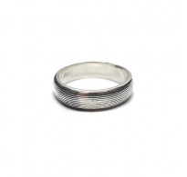 R002332 Handmade Sterling Silver Ring Patterned Band 6mm Wide Genuine Solid Stamped 925